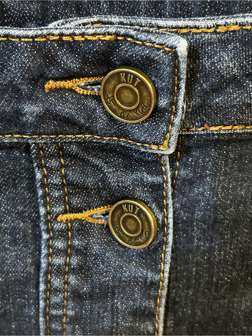 KUT from the Kloth button-front denim mini skirt. - Picture 6 of 13